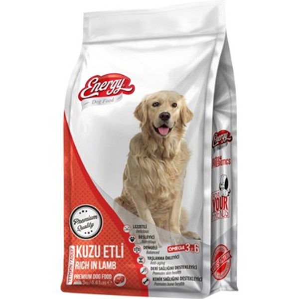 Energy Dog Food Kuzu Etli ve Pirinçli Yetişkin Köpek Maması 3kg
