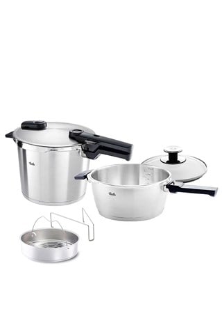 Fissler Vitaquick Premium 6+3,5 Litre Düdüklü Tencere + Buharda Pişirme Aparatı