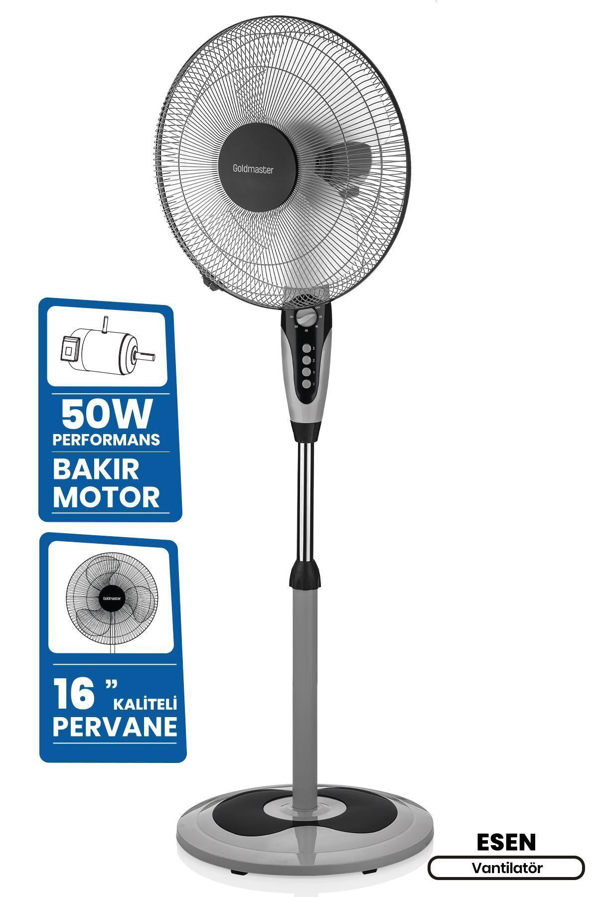 Goldmaster Esen 16 inch Bakır Motorlu Zaman Ve Hız Ayarlı Ayaklı Vantilatör