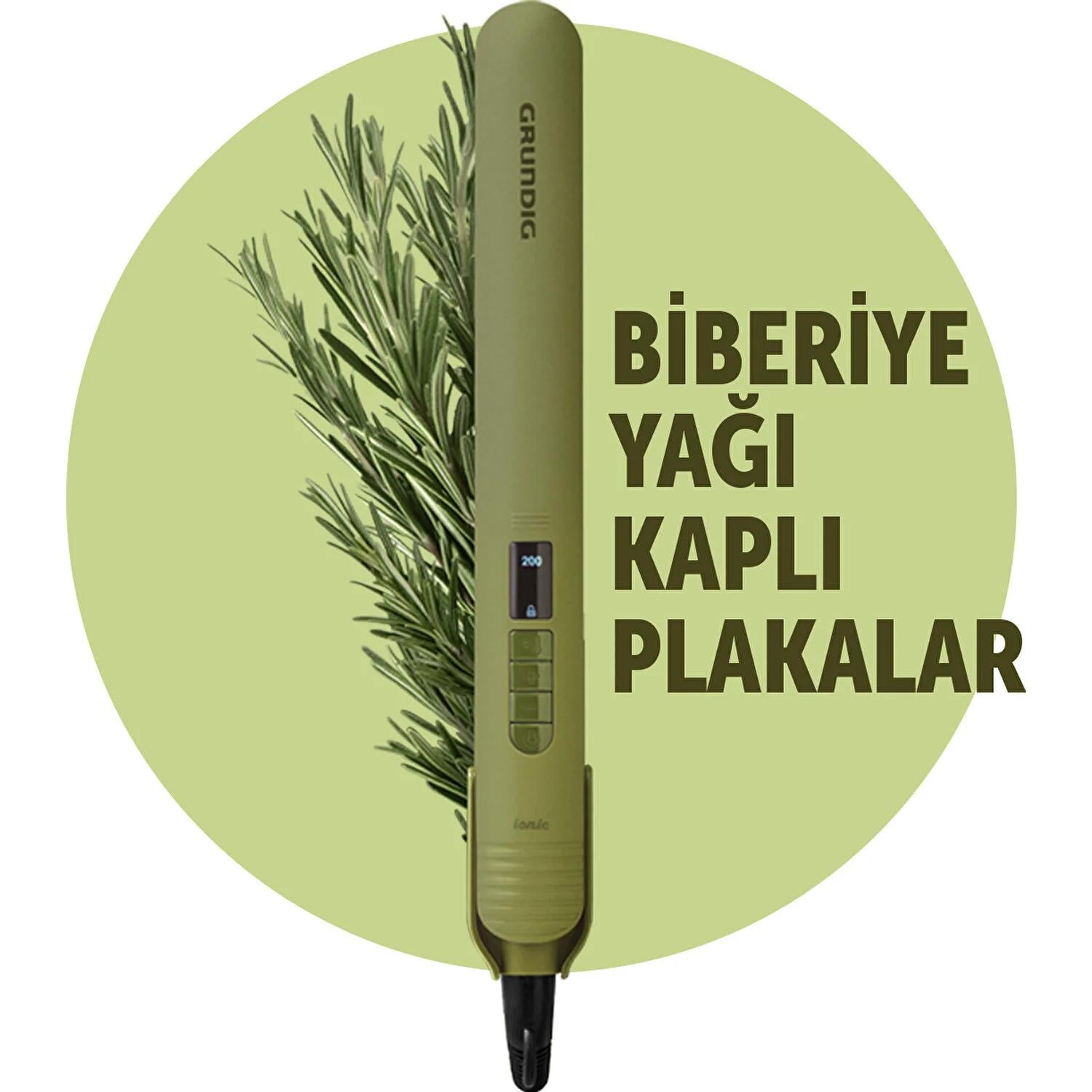 Grundig HS 7031 Botanika Biberiye Yağı Kaplı Plakalı İyonik Saç Düzleştirici