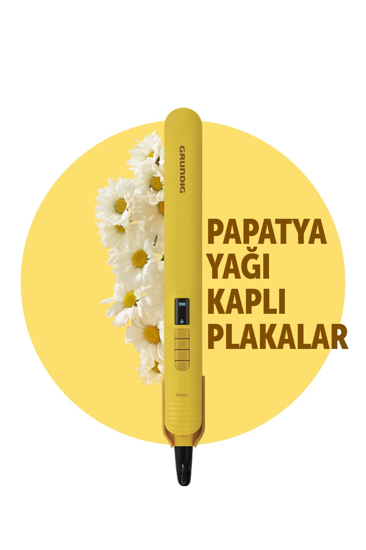 Grundig HS 7033 Botanika Papatya Yağı Kaplı Plakalı Iyonik Saç Düzleştirici