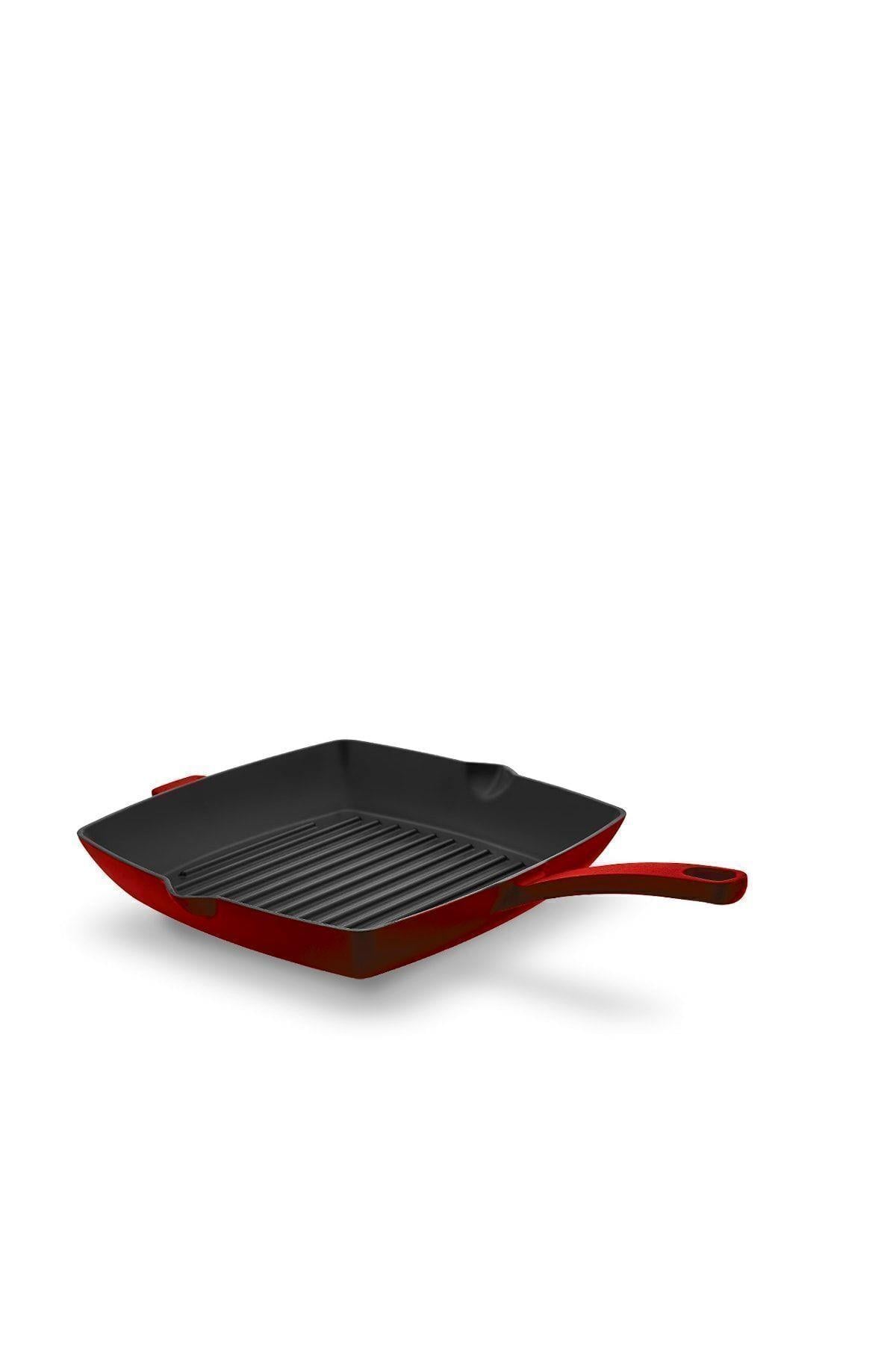 Korkmaz Casta Kırmızı 30 Cm Kare Grill Döküm Tava A2848-1