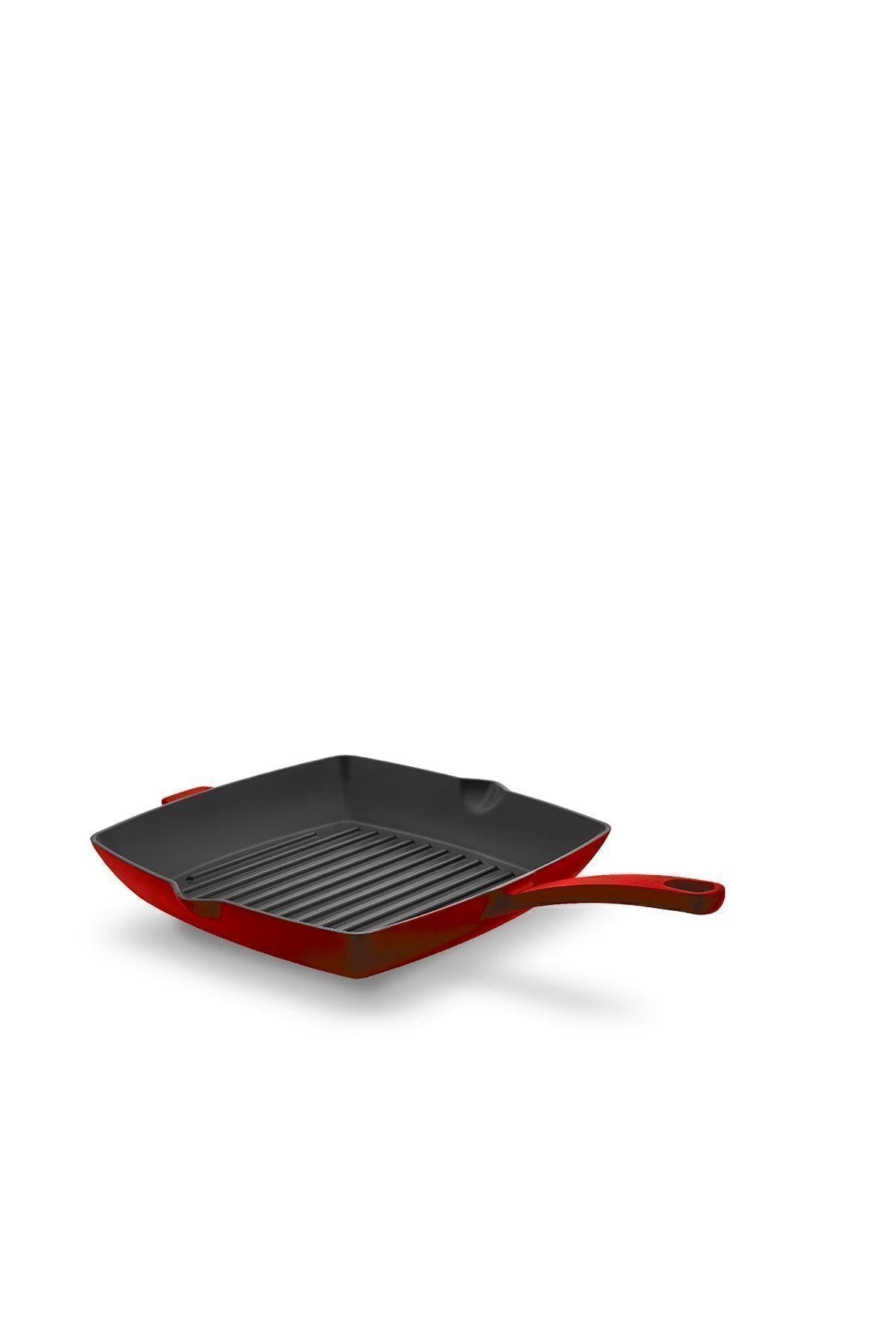 Korkmaz Casta Kırmızı Kare 26 Cm Grill Döküm Tava A2846-1