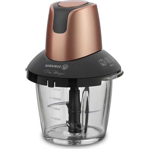 Korkmaz Pro Magic 4 Bıçaklı Rosagold/Siyah Cam Doğrayıcı A460-05