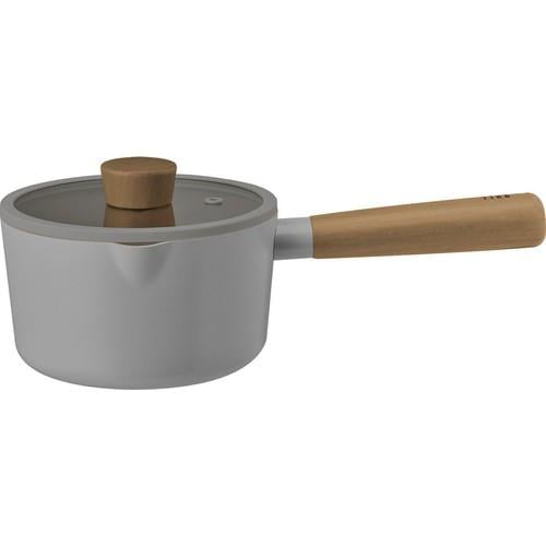 Neoflam Fika Alüminyum Döküm Süt Tavası Cam Kapaklı Gri 16 cm