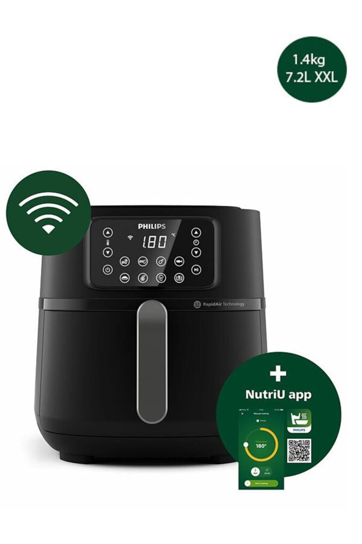 Philips Airfryer 5000 Serisi Xxl Connected HD9285/96 Wi-Fi Pişirme Tepsisi Ve Izgara Plaka Hediyeli
