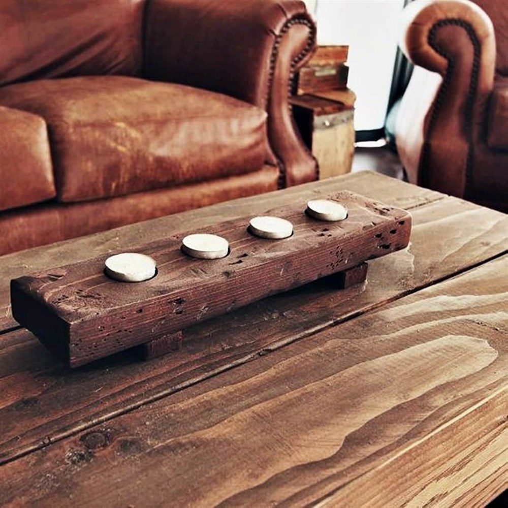 Tena Dekor TD1521 Doğal Ağaç Ahşap Tealight Mumluk