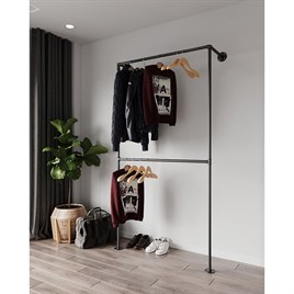 Rustic Design Demir Boru Elbise Askılığı Çocuk odası giyinme odası yatak odası portmanto mağaza dekoru gibi istediğiniz alanda kullanabileceğiniz tasarımlar sitemizdeAskıTena Dekor Demir Boru Rustic Design Mağaza Dekoru Giyinme Odası Elbise Askısı 2 Katlı