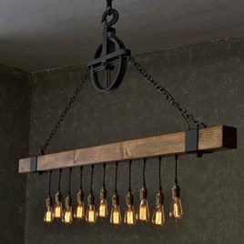 Tena Dekor Ağaç Kütük Demir Döküm Avize Sarkıt Modelleri yemek odası avizesi toplantı odası cafe dekorasyonu otel design için tasarlanmış avize imalatıAvizeTena Dekor Rustik Tasarım Sarkıt Avize