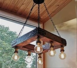 Tena Dekor Ahşap Rustik Tasarım Kare Sarkıt Avize İmalatı Atölyesi Rustic Decor Design Dekorasyon fikirleri retro tarz aydınlatmaAvizeTena Dekor Ahşap Rustik Tasarım Kare Sarkıt Avize