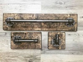 Tena Dekor Banyo Askısı Havlu Askılığı Tuvalet Kağıtlığı Set