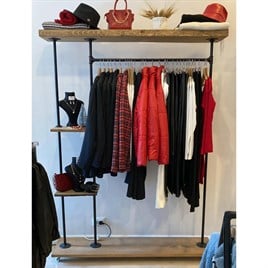 Tena Dekor Mağaza Butik dekorasyonu elbise askısıAskıTena Dekor Rustik Mağaza Raflı Elbise Askısı Portmanto2