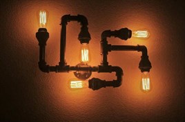 Tena Dekor Pipe TD2074 5li Duvar Apliği Duvar Aydınlatması Retro Rustik Tarz Aplik Avize