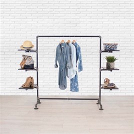Tena Dekor Rustik Mağaza Raflıl Elbise Askısı Butik Dekor