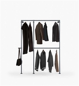 Tena Dekor Rustik Mağaza Raflıl Elbise Askısı Demir Su Borusu Tasarım