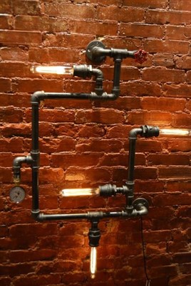 Tena Dekor TD021 4Lü Manometreli aplik Demir Boru Tasarım Duvar Aydınlatması