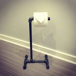 Tena Dekor TD0415 Demir Boru El Yapımı Tasarım Tuvalet Kağıdı Askılığı Standı Banyo Aksesuarı