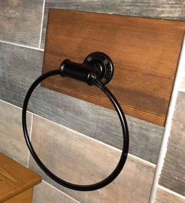 Tena Dekor Vintage Rustik Tasarım Ahşap Demir Boru TepsiBanyo DekorasyonuTena Dekor Demir Halka Havluluk