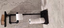 Tena Dekor Yedekli ve Raflı Demir Boru+Ahşap Tuvalet Kağıdı AskısıBanyo DekorasyonuTena Dekor Yedekli ve Raflı Demir Boru+Ahşap Tuvalet Kağıdı Askısı