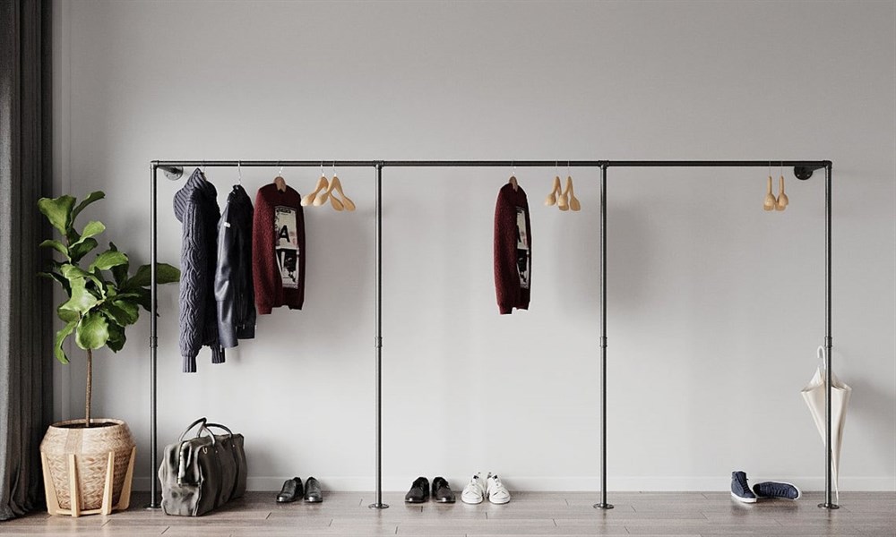Tena Dekor Mağaza Elbise Askısı Giyinme Odası Tasarım Modeli
