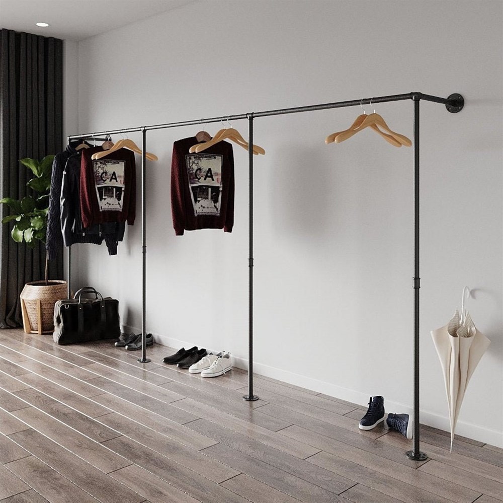 Tena Dekor Mağaza Elbise Askısı Giyinme Odası Tasarım Modeli