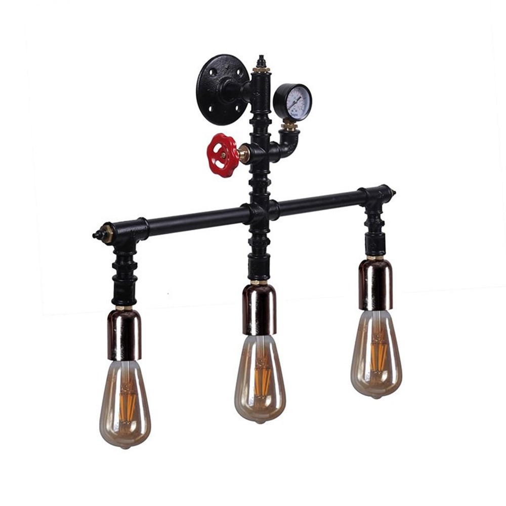 Tena Dekor 3lü Aplik Endüstriyel Tasarım Demir Boru Aplik
