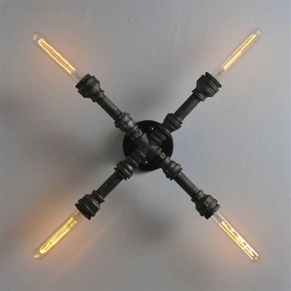 Tena Dekor TD20219 Rustik Çarpı Duvar Aydınlatma Aplik Retro Vintage Modern Tarz