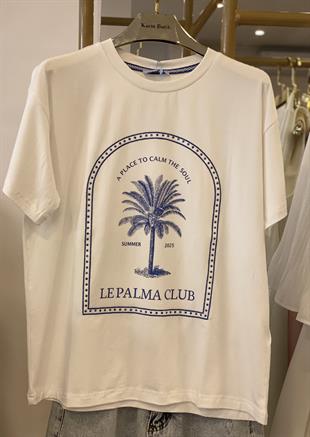 Yumuşacık Penye Mavi Taşlı Tshirt