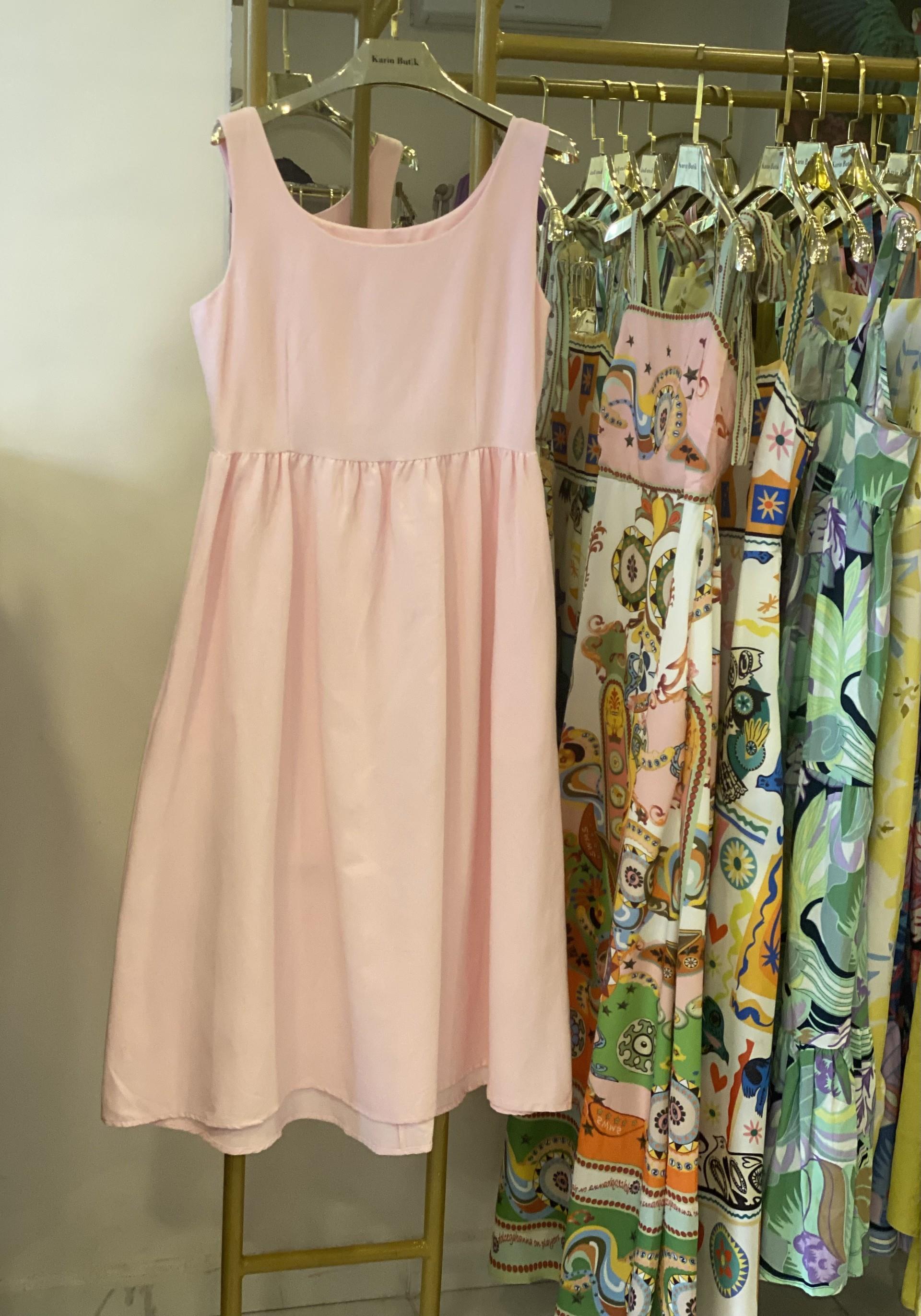 Pembe Gabardin Elbise