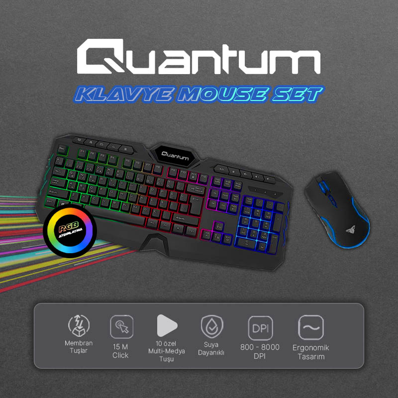 Kablolu Oyuncu Klavye Mouse Set
