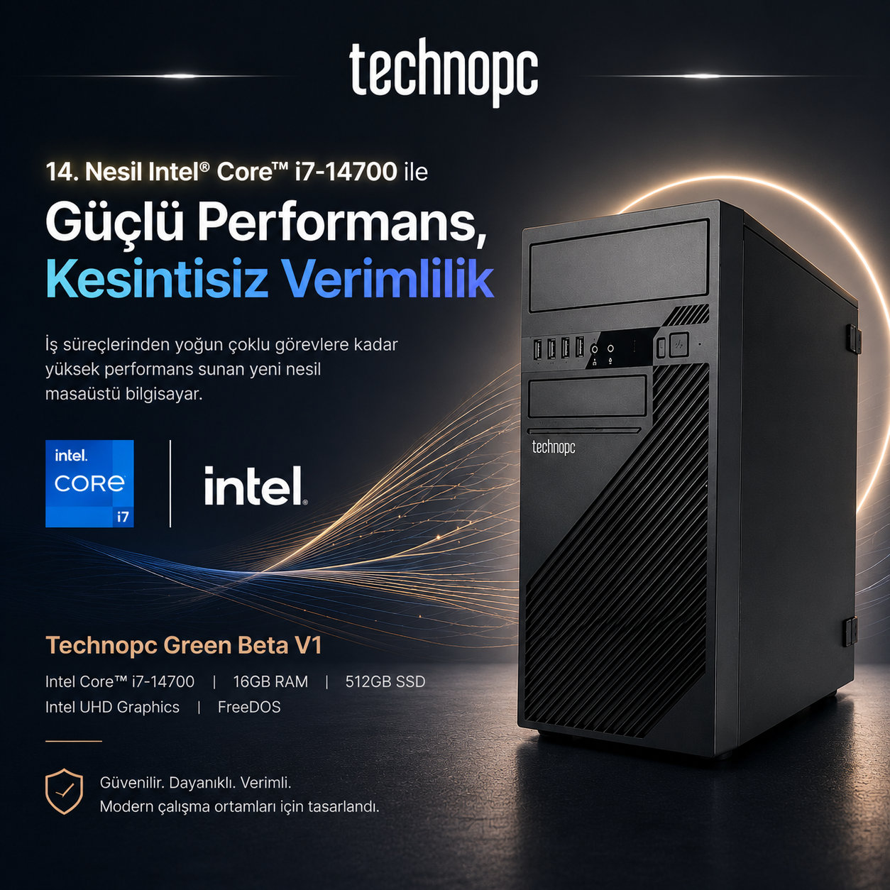 Technopc Masaüstü PC Green Beta V1