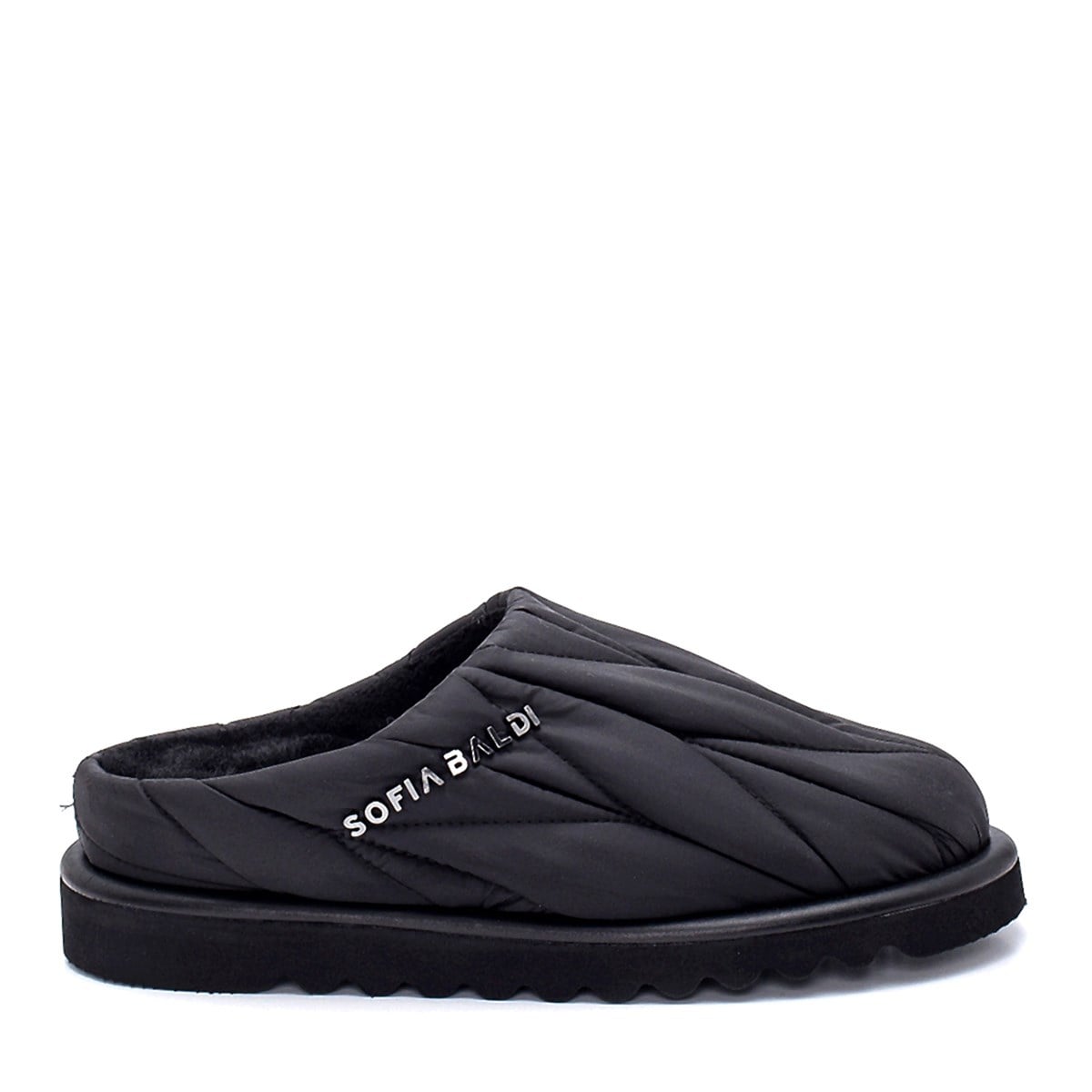 Alın Siyah Kumaş  Kadın Düz Terlik