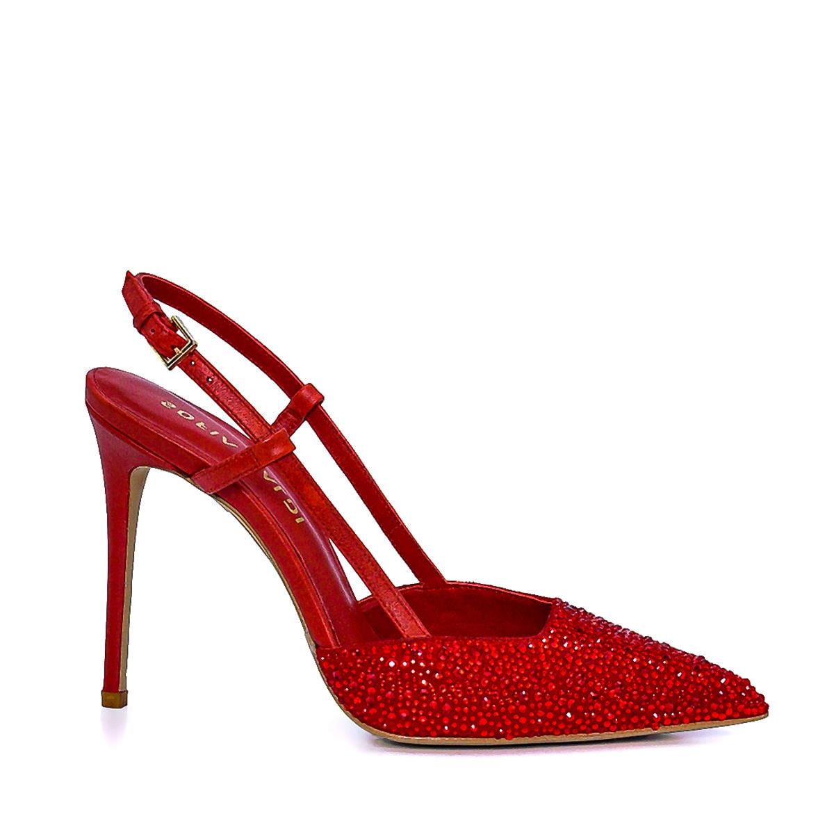 Dire Kırmızı Süet  Kadın Stiletto & Abiye