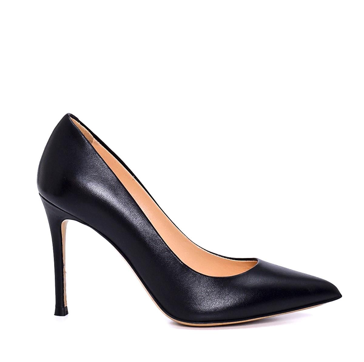 Elmaıra Siyah Deri  Kadın Stiletto & Abiye
