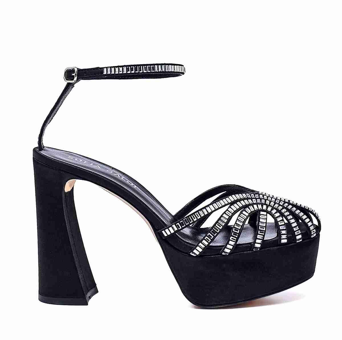 Farfa Siyah/gümüş Saten  Kadın Platform