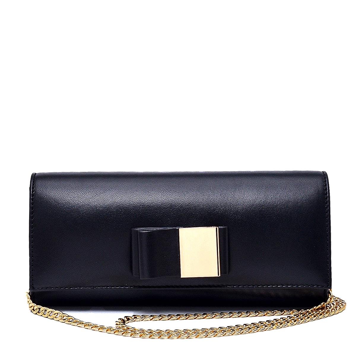 Feyow Siyah Deri  Kadın Çanta