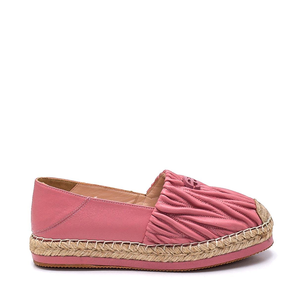 Franka Pembe Deri  Kadın Espadril