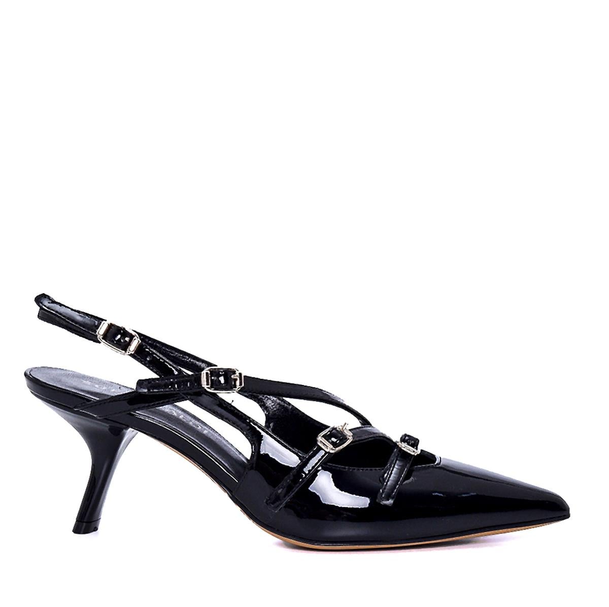 Ghens Siyah Rugan  Kadın Stiletto & Abiye