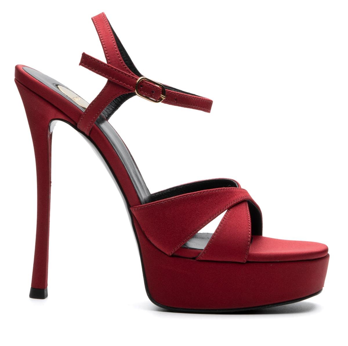 GLARE BORDO TEKSTİL Kadın TOPUKLU SANDALETGLARE BORDO TEKSTİL Kadın TOPUKLU SANDALET