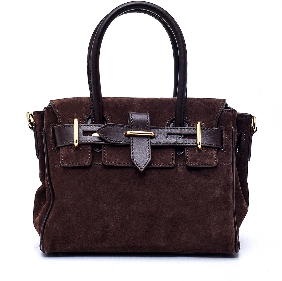 Merf Kahve Süet Bantlı Kadın Çanta