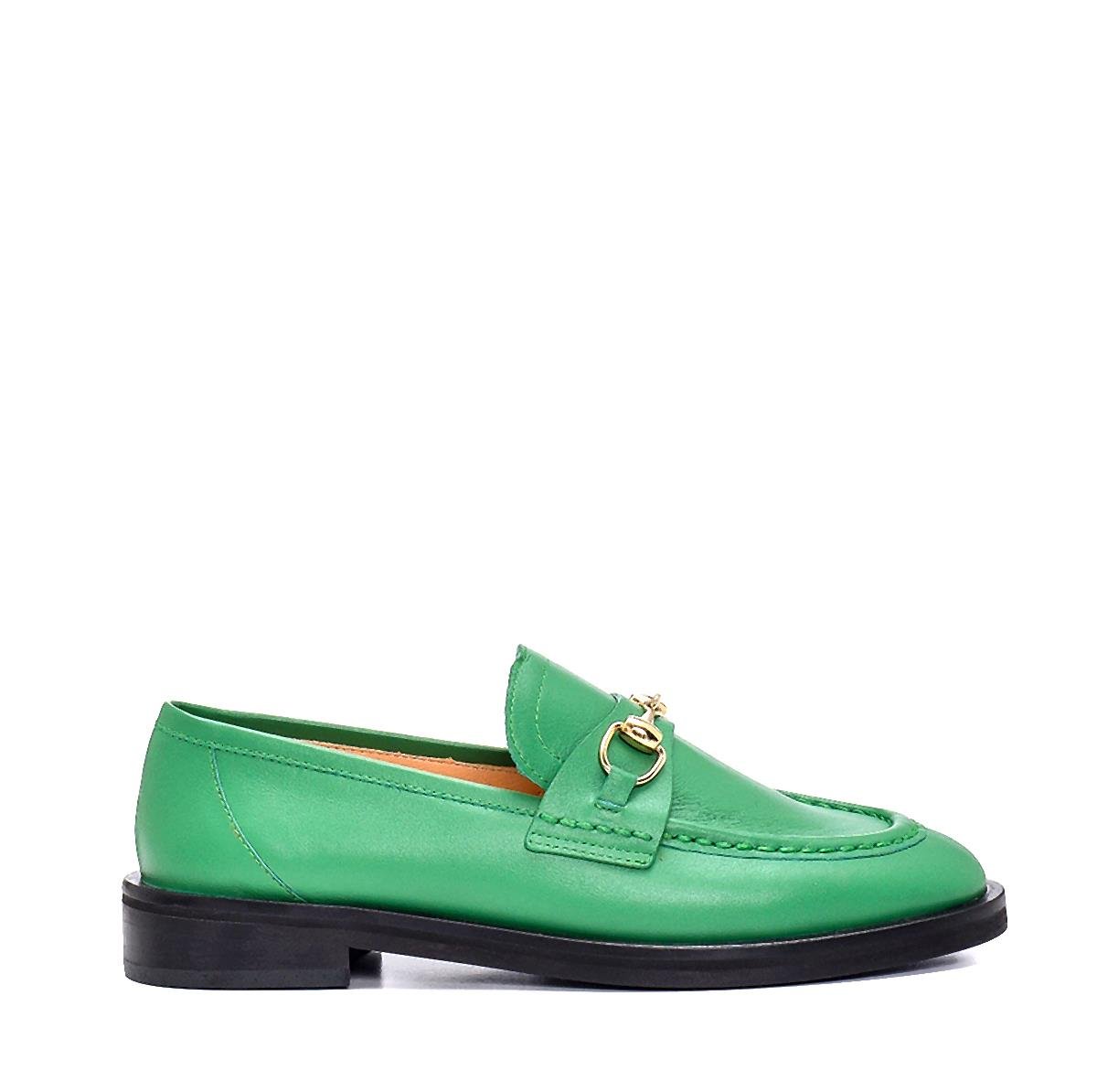 Verda Yeşil Deri  Kadın Günlük Ayakkabı