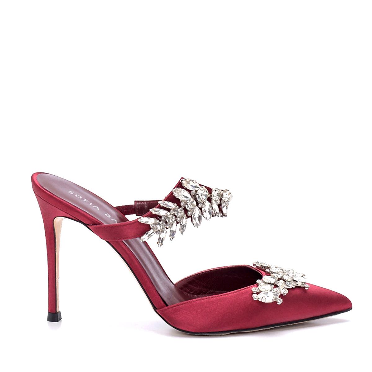Canna Bordo Saten Taşlı Kadın Stiletto & Abiye