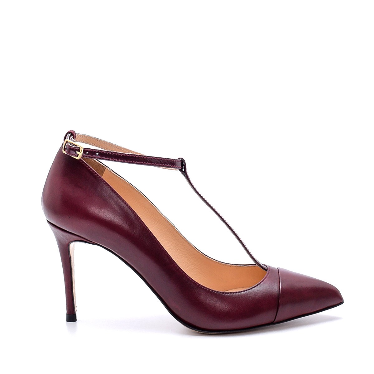Encarna Bordo Deri  Kadın Stiletto & Abiye