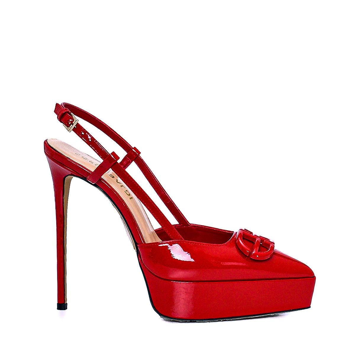 Hayfı Kırmızı Rugan  Kadın Stiletto & Abiye