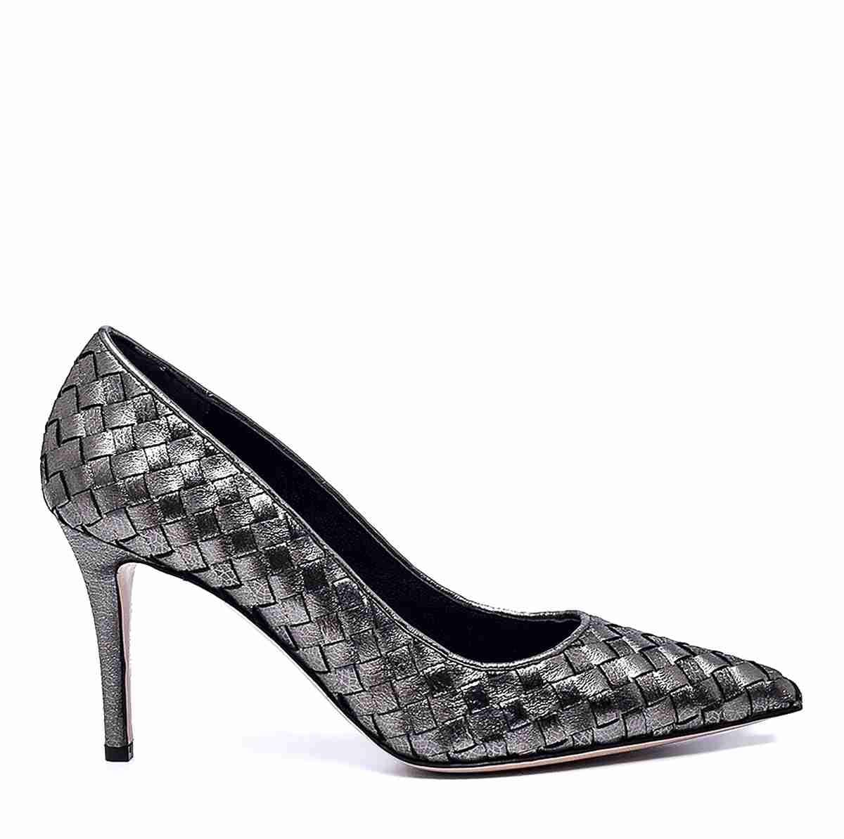 Horg Kurşun Deri  Kadın Stiletto & Abiye