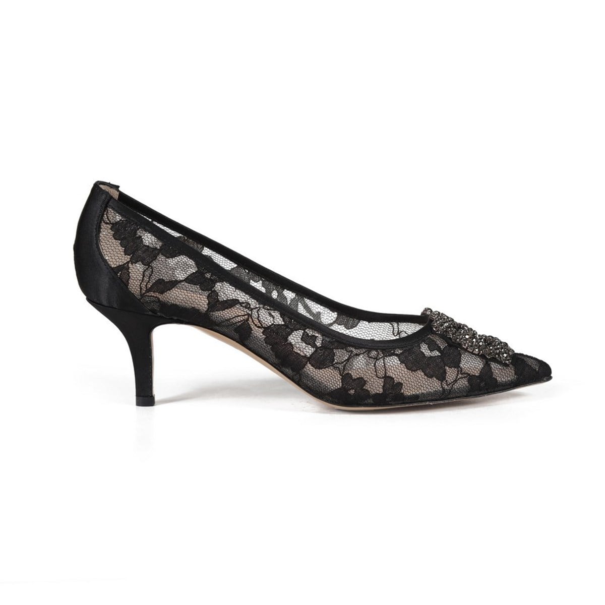 KAREN SİYAH DANTEL TAŞLI KADIN Stiletto & Abiye