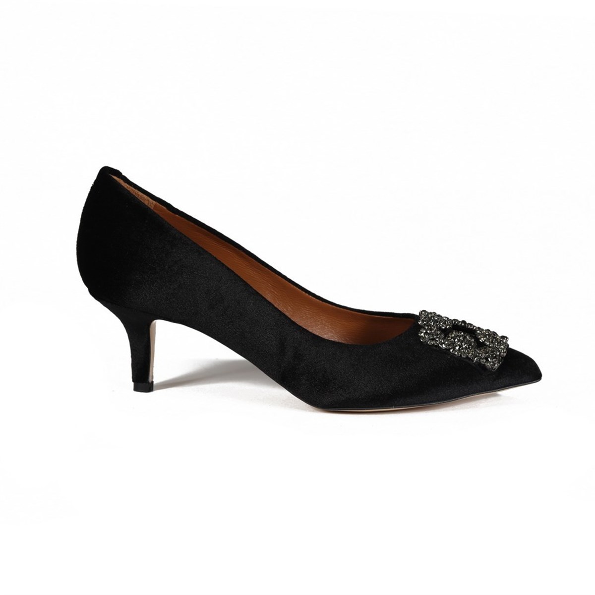 KAREN SİYAH KADİFE TAŞLI KADIN Stiletto & Abiye