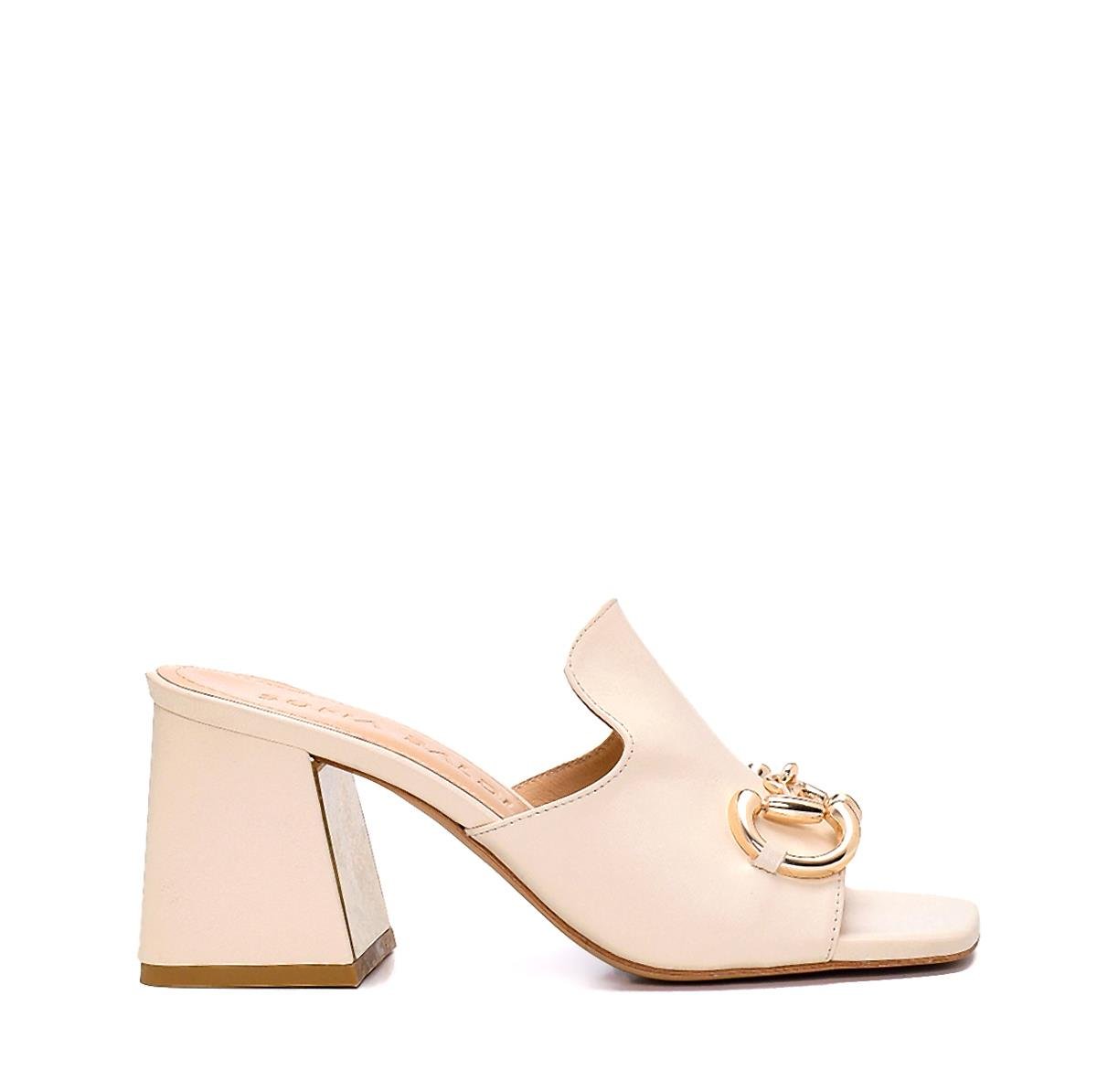 Martına Beyaz   Kadın Topuklu Terlik