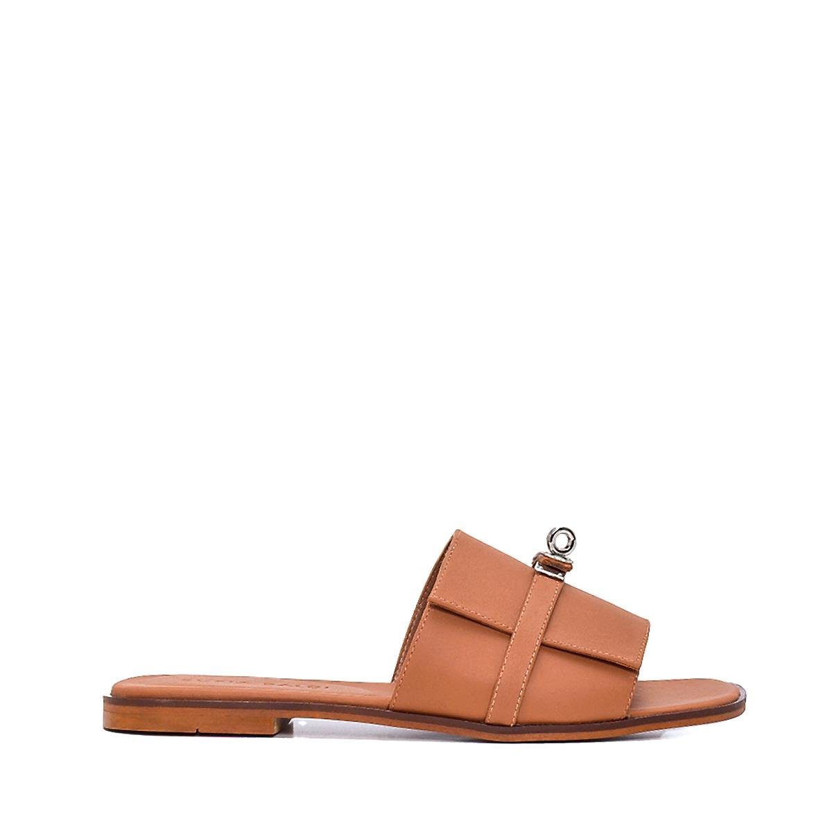 Olega Taba Deri  Kadın Düz Terlik