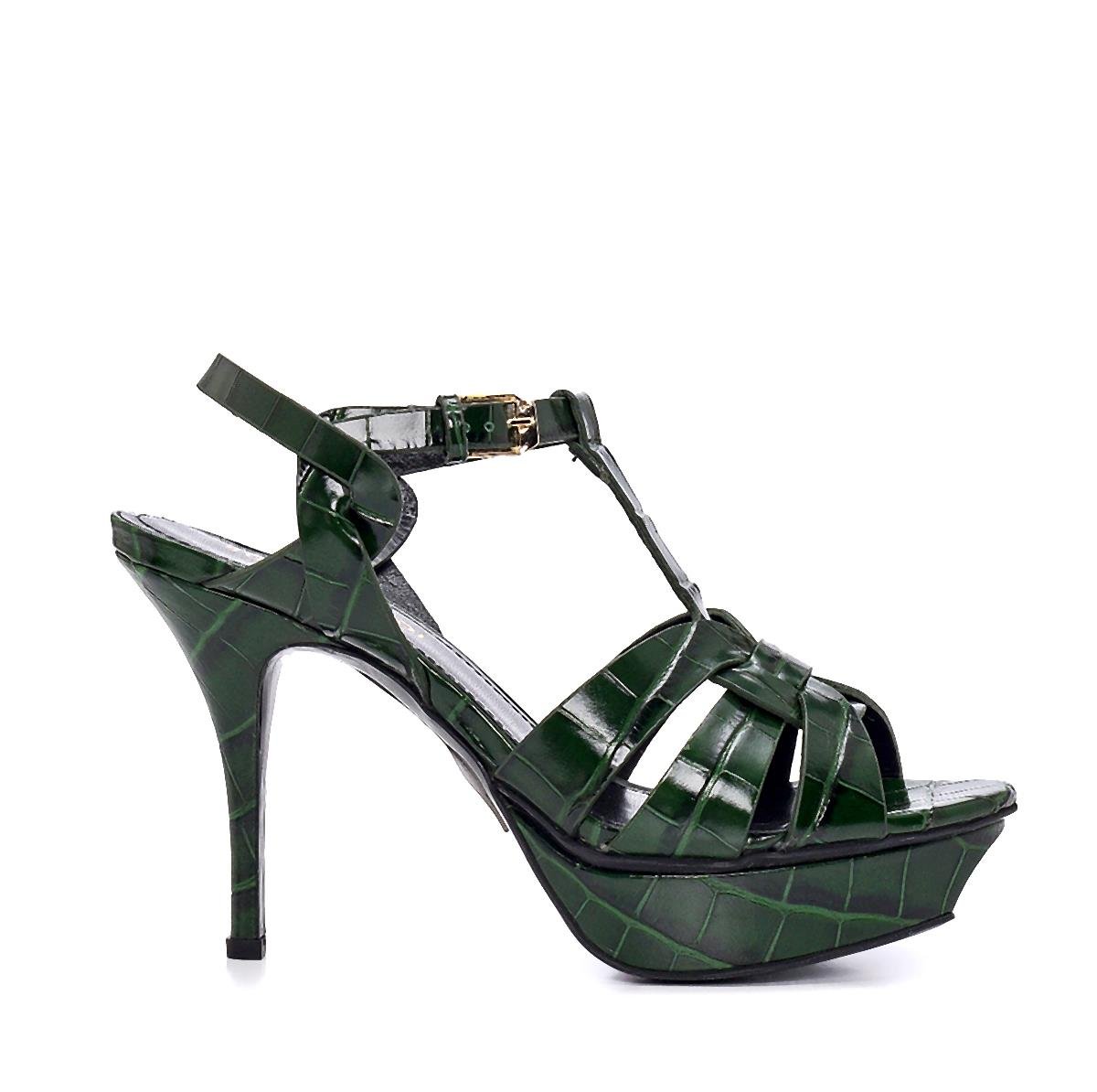 Oriel Yeşil  Toka Kadın Topuklu Sandalet